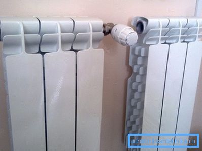 Aluminiumsektioner med termostat.