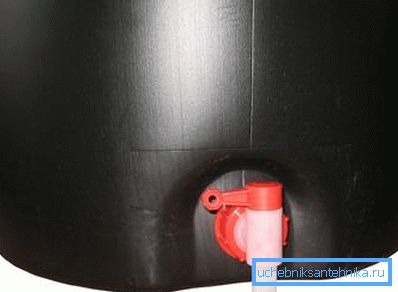 Tank med plastspärr.