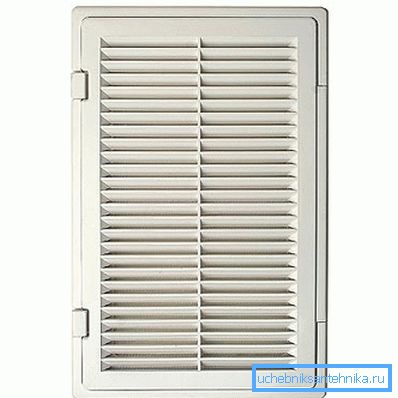 Dekorativ ventilationspanel med dörr