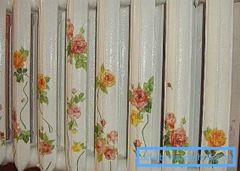 Decoupage värme radiatorer gör det själv - lockiga rosor