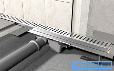 Lång gitter ramp för duschrummet