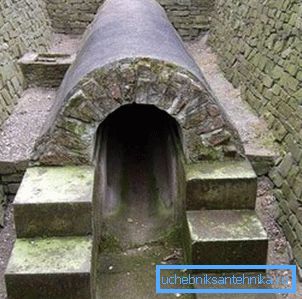 Fotoelement av de gamla romerska kloakerna