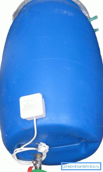 Foto av en plastfat med uppvärmning