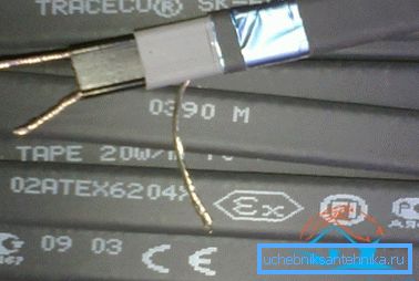 Foto självreglerande kabel. Foto självreglerande kabel.