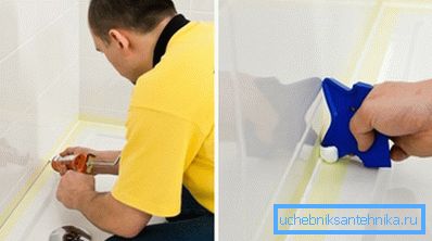 Tätningsledningar mellan väggen och pallens sida. Tätningsledningar mellan väggen och pallens sida.