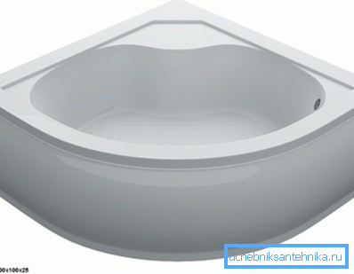Deep pan av akrylplast med ett rundat hörn.