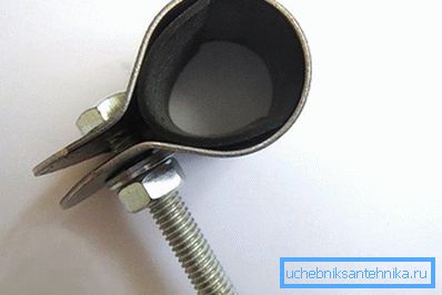 Metallklämma med gummipackning