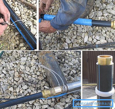 Fastgör alla nödvändiga element för nedsänkning och efterföljande drift av pumpen Fastgör alla nödvändiga element för nedsänkning och efterföljande drift av pumpen
