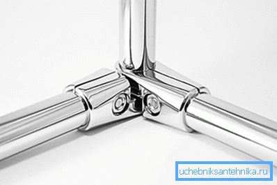 Chrome möbelrörsammansättning 25 mm
