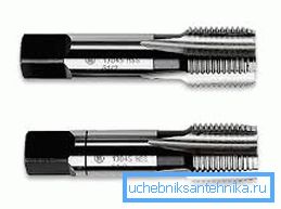 Kranar för skärning inuti ett rör eller hål är märkta enligt typen av ledning som ska göras.