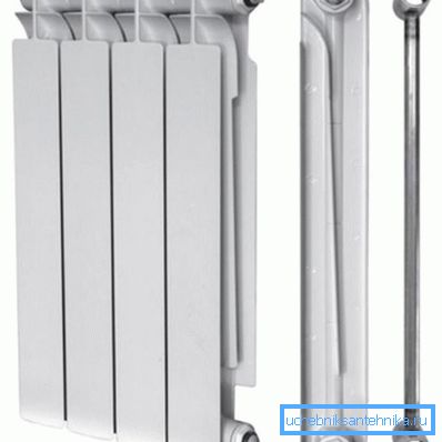 Effekten av den bimetalliska radiatorsektionen beror på tillverkaren.