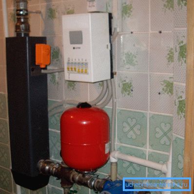 I bilden - elektrisk panna installerad i ett privat hus