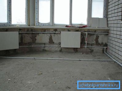 I fotoinstallationen av ett lanthus värmesystem