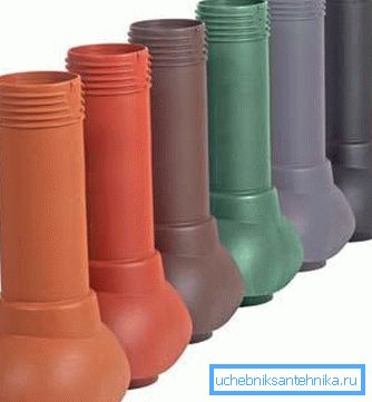 På bilden - plastelement av takventilation. På bilden - plastelement av takventilation.