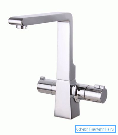 På bilden: Termostatic mixers kan ha en mycket futuristisk design, vilket är trevligt för dem som är engagerade i inredning.