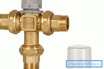 Bilden visar en termostatisk mixer.