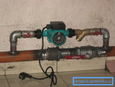 I bildinstallationen av pumpen med bypass I bildinstallationen av pumpen med bypass