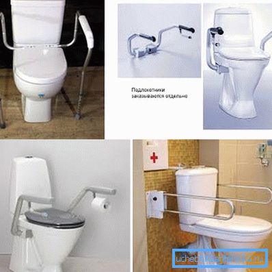 På fotovarianterna av toaletter för handikappade.