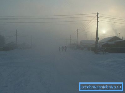 På bilden - vinterdag i Verkhoyansk.