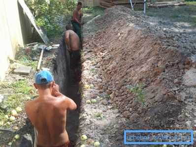 Inledande skede av arbetet - trenching