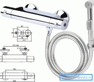 Väggtypdusch för hygien med termostat. Väggtypdusch för hygien med termostat.