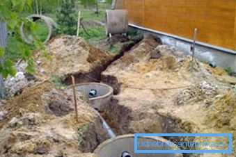 Arrangemang av en septiktank av armerade betongringar. Arrangemang av en septiktank av armerade betongringar.
