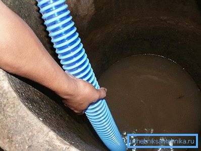 Pumpar smutsigt vatten från brunnen