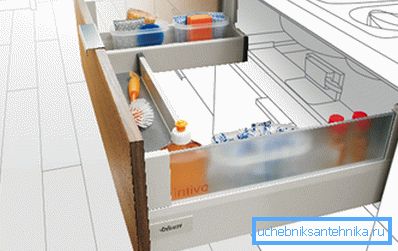 U-formad låda - ett exempel på en lyckad lösning på problem med störningar i form av botten av skålen.