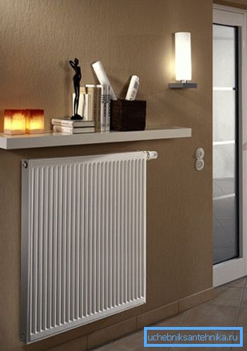 Panel radiator i inredningen av rummet