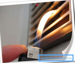 Flammans beteende talar om arbetsventilation.
