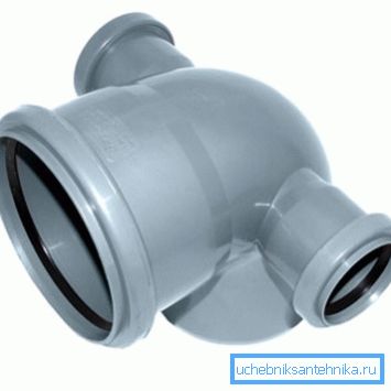 Ett exempel på en adapter med ett rörutlopp för 50 mm. Ett exempel på en adapter med ett rörutlopp för 50 mm.