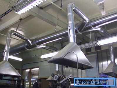 Tvingad industriell ventilation och luftkonditionering med paraplyer av lokal avgas