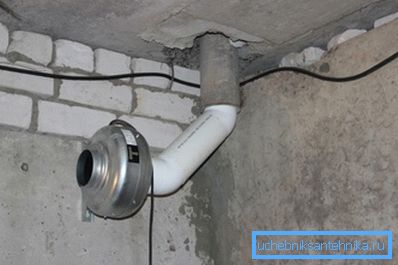 Tvingad ventilation av källaren i huset med hjälp av specialutrustning