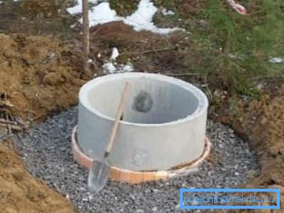 Klyftan mellan brunnen och väggarna i gropen ska täckas med grus.