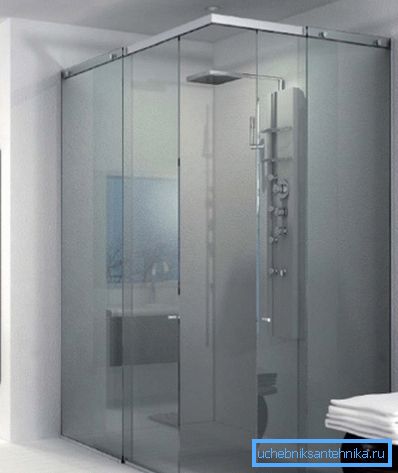 Glasdusch utan pall