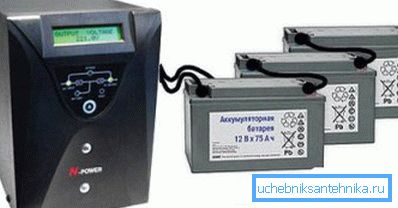Det ser ut som en avbrottsfri strömförsörjning med batterier