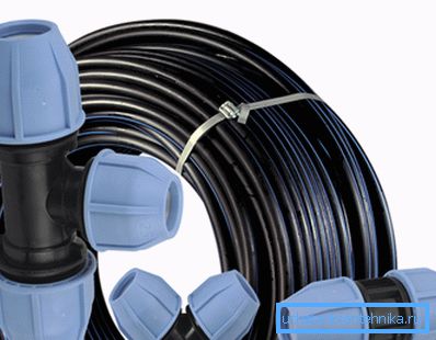 HDPE-rör med kompressionsdetaljer