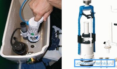 Du kan själv installera dräneringsmekanismen i tanken.