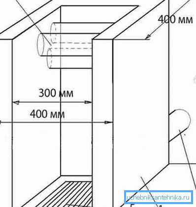Alternativ för vertikal bränslepanna: 1) Kapacitet på stålplåt 3-5 mm; 2) rördiameter 40 mm eller 50 mm; 3) återvända; 4) arkivering 5) plats för gallret