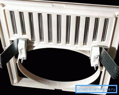 Ventilationsgaller med hål för korrugeringar