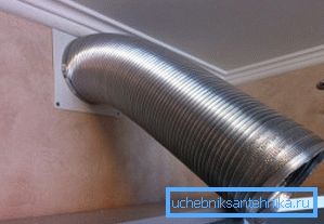 100 mm ventilationsbälg under installationen