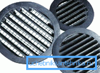 Runda ventilationsgaller i olika storlekar