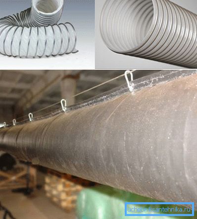 Olika typer av ventilationsslangar