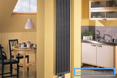 Vertikalt batteri installerat i smal nisch