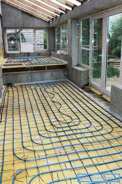 Varm varm golv loggia