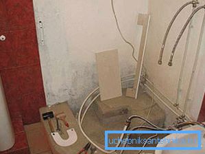 Allt är klart för installation av en pall och dusch