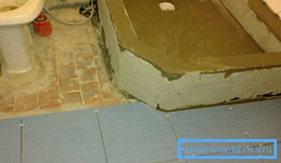 Fyll en betongplatta och slipa tegelväggar.